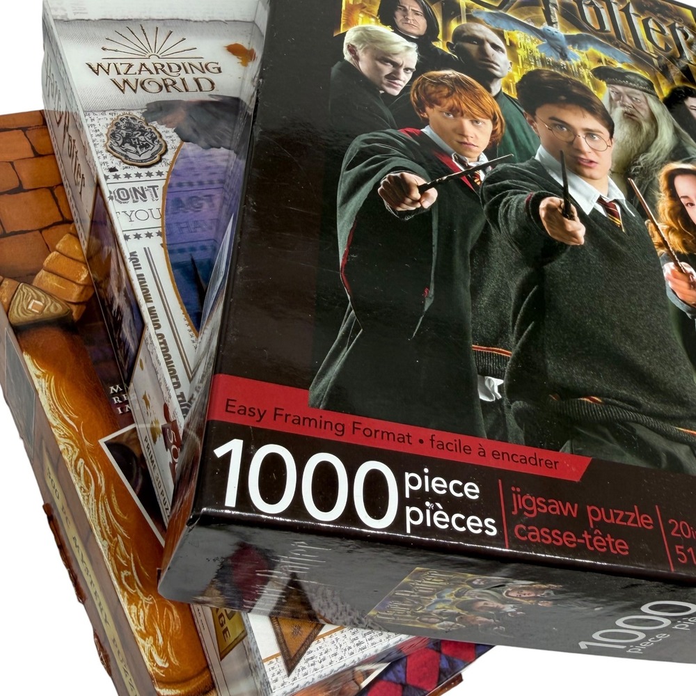 Harry Potter Jigsaw Puzzle Lot 1000pc Aquarius 500pc 3D 300pc Mystery Used